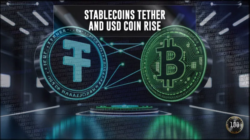 Stablecoins Tether and USD Coin Rise